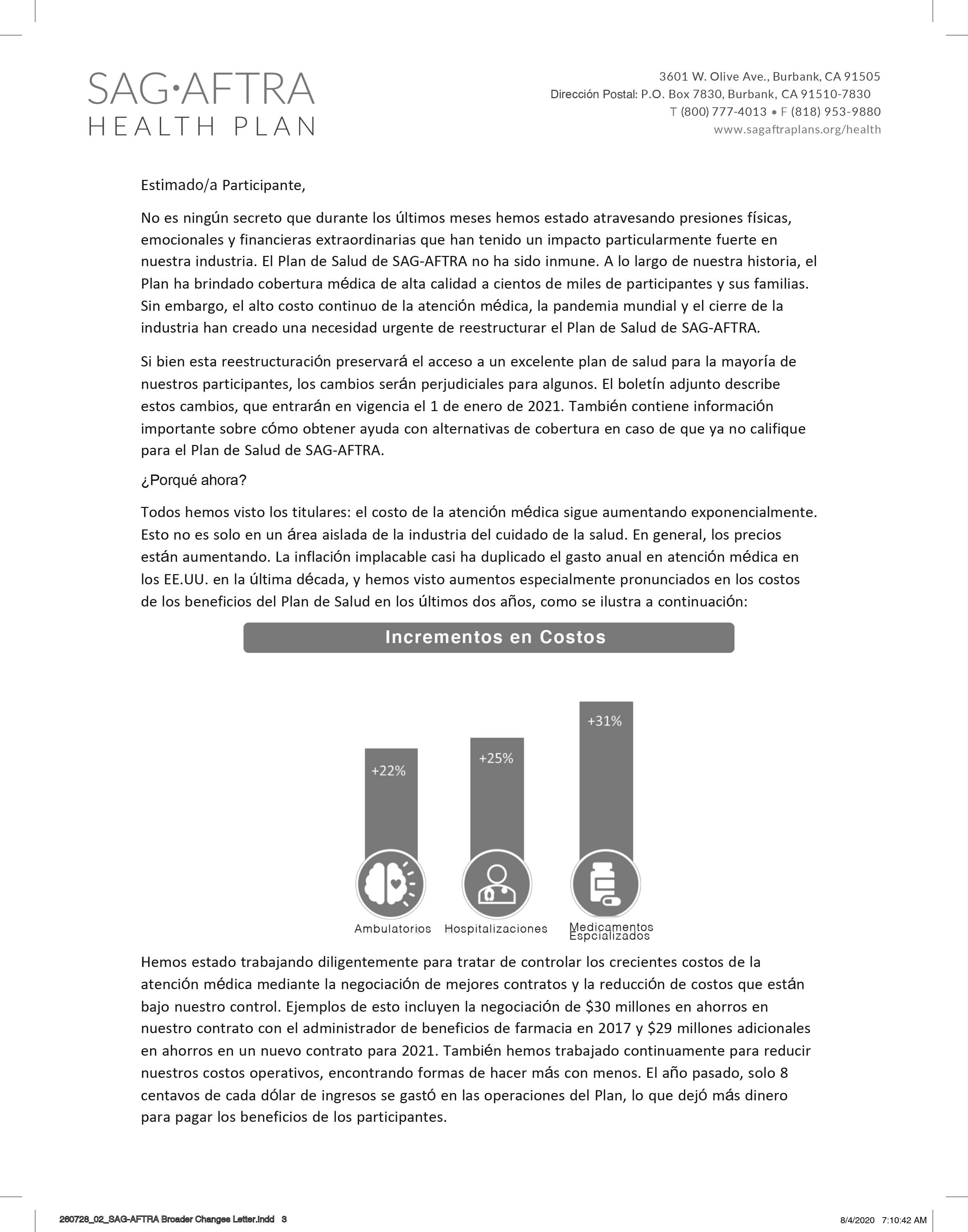 Spanish Language Materials (Materiales en Español) SAGAFTRA Plans